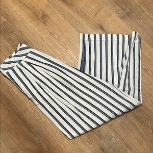 Free People Navy and White Striped Trousers